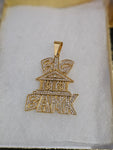 14k gold plated Big Bank pendant