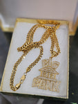 14k 6mm Gold Plated Cuban link Chain bracelet and Pendant