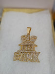 14k gold plated Big Bank pendant