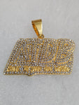 14k gold plated Ain't tryna die Broke pendant