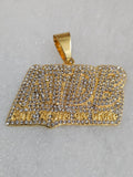 14k gold plated Ain't tryna die Broke pendant