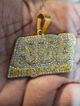 14k gold plated Ain't tryna die Broke pendant