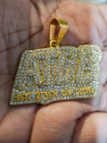 14k gold plated Ain't tryna die Broke pendant