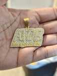 14k gold plated Ain't tryna die Broke pendant