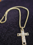 14k Goldplated Franco chain pendant and bracelet set