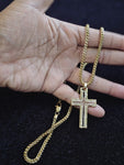 14k Goldplated Franco chain pendant and bracelet set