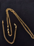 On sale 14K gold 5mm Chain and Bracelet set