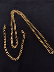 On sale 14K gold 5mm Chain and Bracelet set