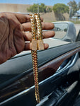 14k Gold Plated Miami Cuban Link 12mm 24inch Chain Cz Diamond lock