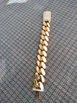 Gold plated Cuban link 24mm Big Bracelet Cz Diamond lock