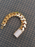 Gold plated Cuban link 24mm Big Bracelet Cz Diamond lock