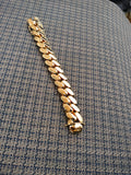 Gold plated Cuban link Big Boy 18mm bracelet Lock