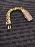 14k Gold Plated Miami Cuban Link 22mm Bracelet Cz Diamond Curve lock