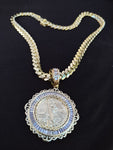 10k Gold plated Miami Cuban Link 12mm Chain and pendant