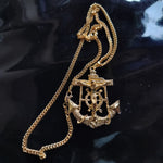 14k 3mm Gold filled Cuban link Chain and Pendant