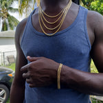 14k Goldplated 3mm Miami Cuban link Chain and bracelet  set