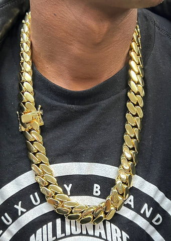 14k gold-plated Cuban link 18mm Chain