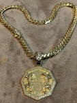 10k Gold plated Miami Cuban Link 12mm Chain and pendant