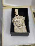 14K gold plated iced out Jesus Piece