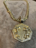 10k Gold plated Miami Cuban Link 12mm Chain and pendant