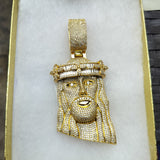 14K gold plated iced out Jesus pendant cz diamond