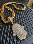 14k Gold plated Miami Cuban Link 12mm Chain CZ Diamond lock and pendant