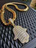 14k Gold plated Miami Cuban Link 12mm Chain CZ Diamond lock and pendant