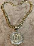 10k Gold plated Miami Cuban Link 12mm Chain and pendant