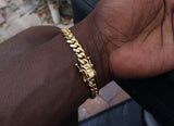 14k gold plated 8mm flat Cuban link bracelet