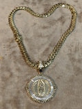 10k Gold plated Miami Cuban Link 12mm Chain and pendant