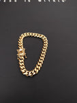 14k gold plated 8mm flat Cuban link bracelet