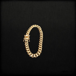 14k gold plated 8mm flat Cuban link bracelet