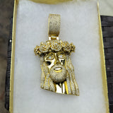 14K gold plated Jesus pendant cz diamond