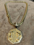 10k Gold plated Miami Cuban Link 12mm Chain and pendant