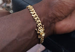 14k gold plated 8mm flat Cuban link bracelet