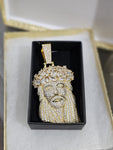 14K gold plated iced out Jesus Piece