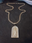 14k 6mm Gold Plated Cuban link Chain and Pendant