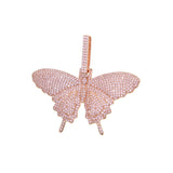 Women cool iced out Sparking Bling AAA CZ Butterfly Pendant only