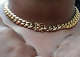 14k 12mm Gold Plated Cuban Link 20inch Chain