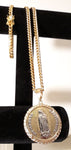 14k 6mm Gold Plated Cuban Link Chain Pendant and Bracelet Set