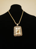 14k 3mm Gold Plated Rope Chain and Pendent Set