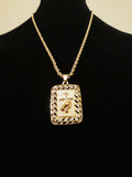 14k 3mm Gold Plated Rope Chain and Pendent Set