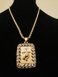 14k 3mm Gold Plated Rope Chain and Pendent Set