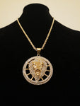 14k 4mm Gold plated Rope Chain and Pendent Set