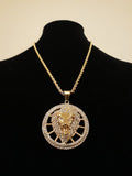 14k 4mm Gold plated Rope Chain and Pendent Set