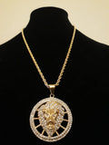 14k 4mm Gold plated Rope Chain and Pendent Set