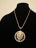 14k 4mm Gold plated Rope Chain and Pendent Set