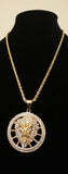 14k 4mm Gold plated Rope Chain and Pendent Set