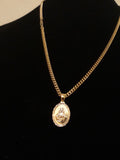 14k Gold Filled 3mm Cuban Link Chain and Pendant Set