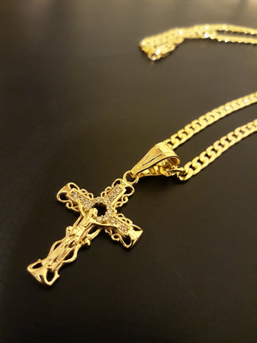 18k Gold Filled 4mm Chain and Pendant